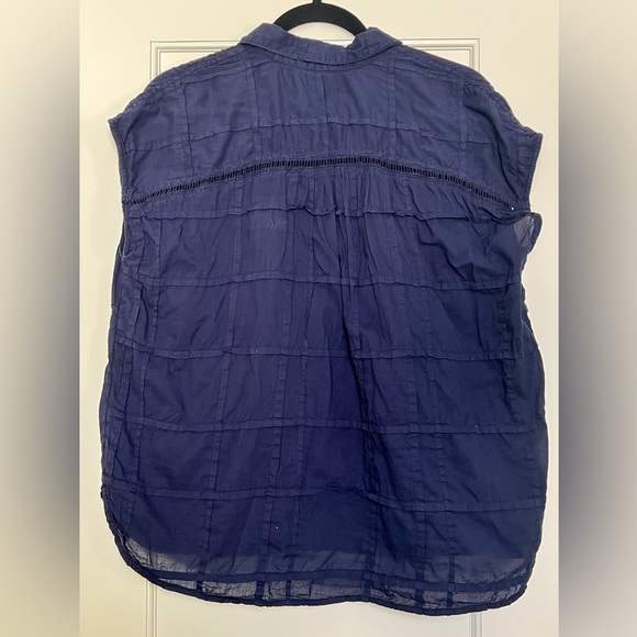 Anthropologie Pilcro Serena Surf Navy Top (XS) - Picture 6 of 6